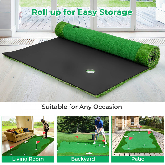 Costway 10 X 5 Ft Golf Mettant Vert Tapis D'entrainement Professionnel De Golf Avec 2 Balles De Golf