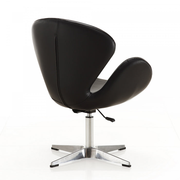 Fauteuil lounge pivotant moderne Raspberry en tissu noir - Lot de 2