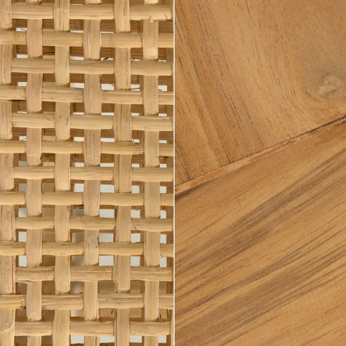 Ensemble de 2 chaises de salle à manger Agave en rotin et en teck - rotin et naturel