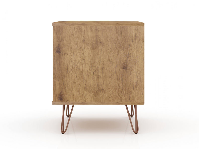 Table de nuit Rockefeller Mid-Century Modern 20\" en rose (1 tiroir) - Lot de 2
