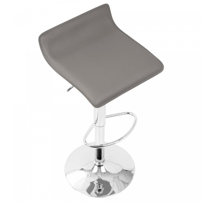 Tabouret pivotant contemporain Ale à hauteur réglable en tissu gris - ensemble de 2
