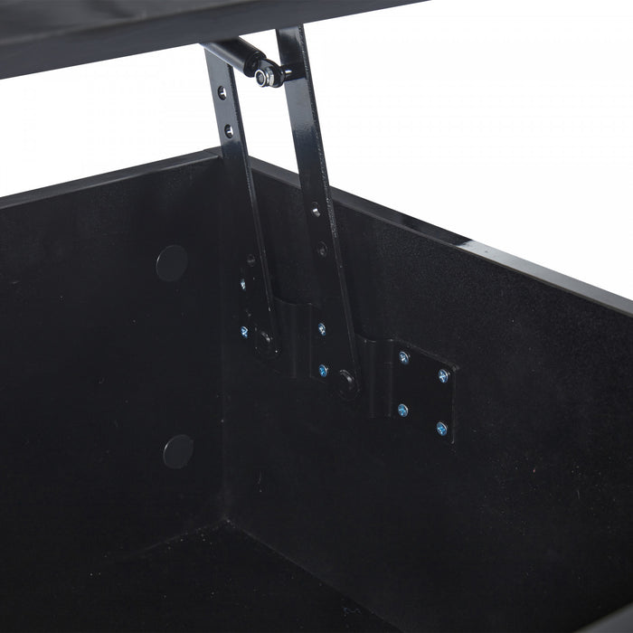 James table basse relevable – table avec rangement cache et eclairage LED, noir