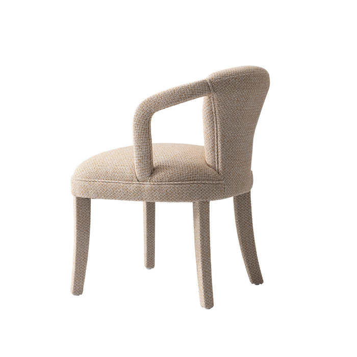 Fauteuil Palmer style milieu du siecle moderne en tweed dore