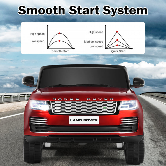 Costway 2 * 12v 2 Places Land Rover Enfants Sous Licence Sur La Voiture 4wd W / Peinture De Surface A Distance Rouge