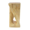 Cade 26.80" Twisted Square MGO Accent Table, Unique Natural Wood Grain Indoor Side Table, Natural | Table d'appoint carree torsadee Cade 26,80 pouces MGO, table laterale interieure a grain de bois naturel unique, naturel
