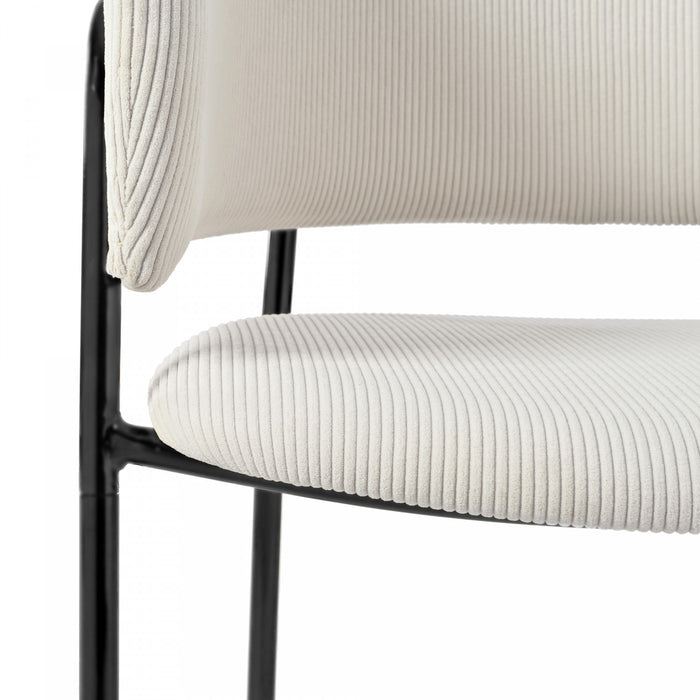 Ethan Ensemble de 6 chaises d’appoint modernes avec assise en velours cotele, pieds inclines et pieds reglables, beige