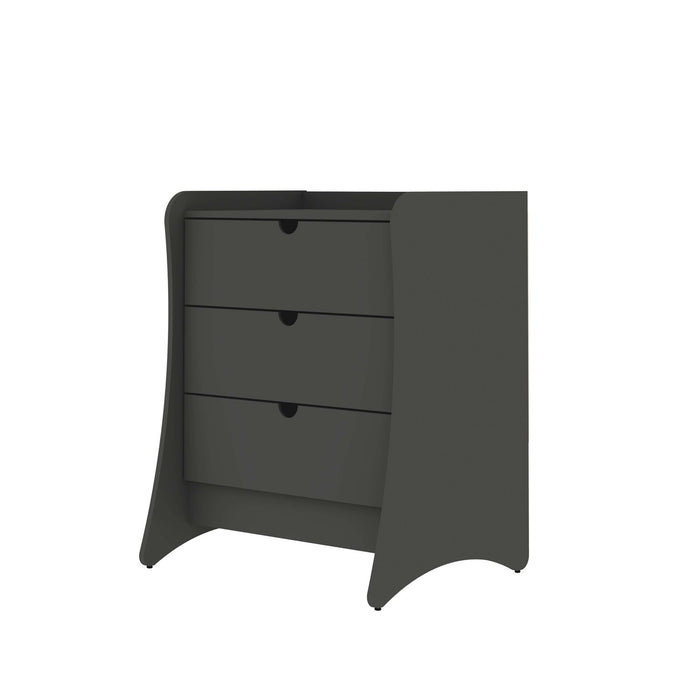 Ensemble de commode 3 pieces Coney style milieu du siecle en gris charbon