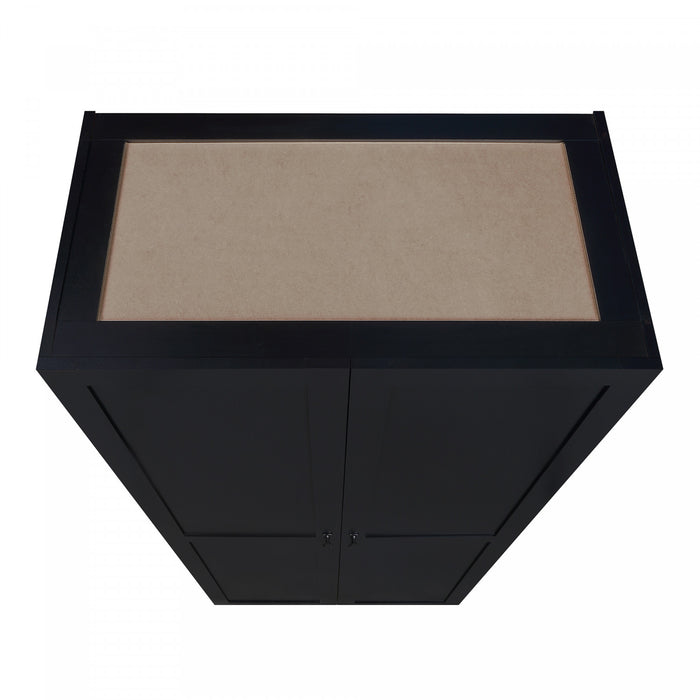 Armoire de rangement moderne Hopkins 30\" en noir (4 etageres) - Lot de 2
