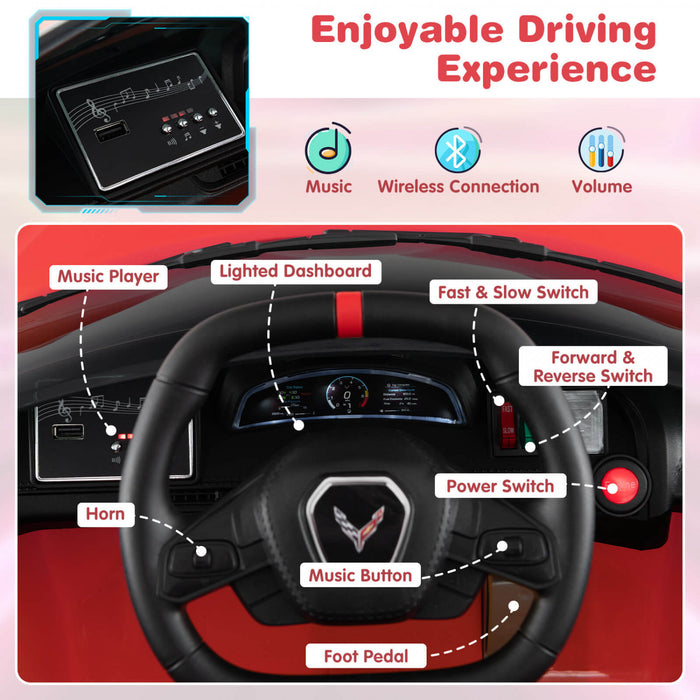 Costway 12v Electrique Enfants Rouler Sur La Voiture Avec Telecommande Sans Fil Connexion Lumieres Rouge