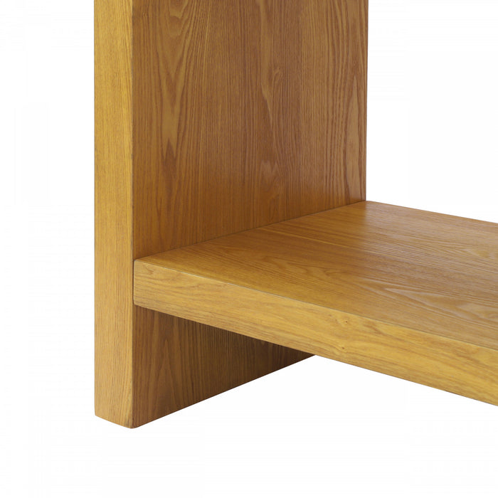 Console de style maison de campagne Aubrey 120 cm avec rangement - brune