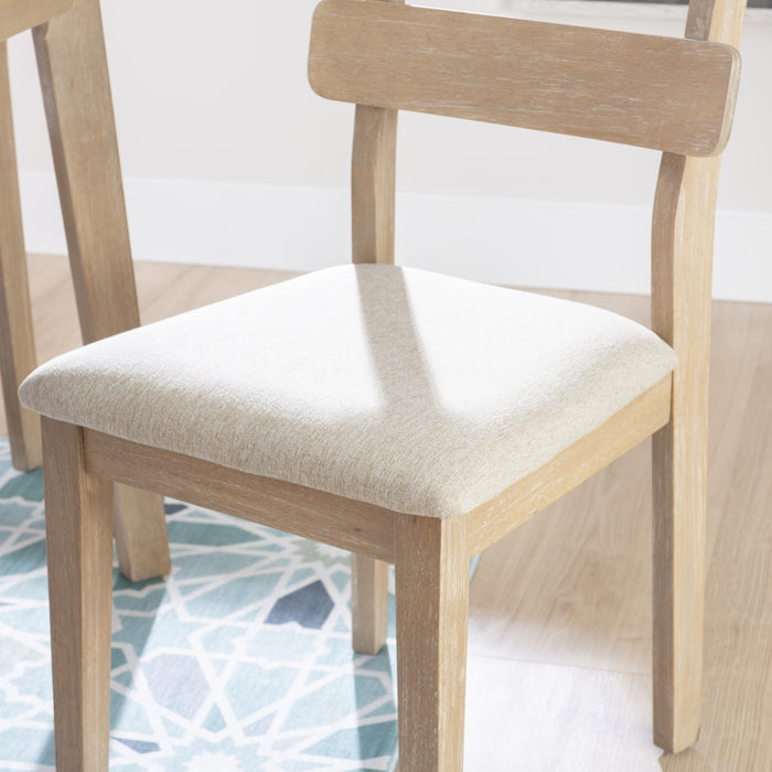 Chaise de salle à manger Drury en tissu naturel - ensemble de 2