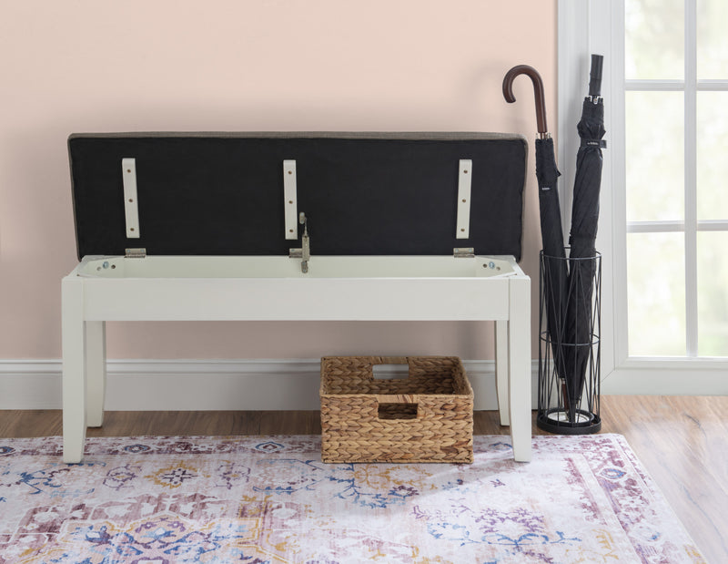 Banc de salle à manger Jane en tissu avec rangement - taupe