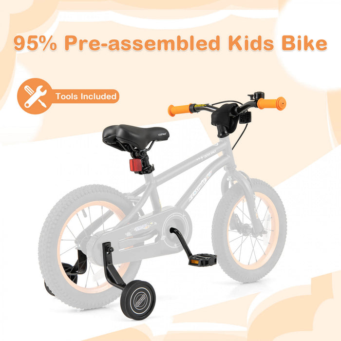 Velo Costway 14 Pouces Pour Enfants De 3 A 5 Ans Avec Selle Reglable Et Guidon Antiderapant Noir