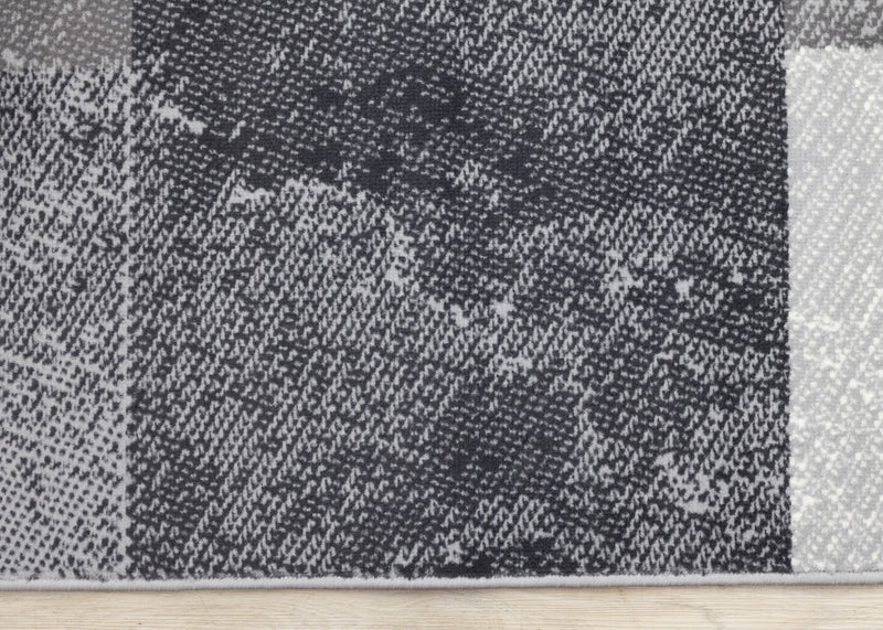 Tapis Florence a carres delaves gris, 5'3\" x 7'4\"