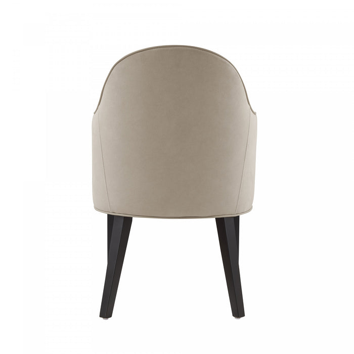 Fauteuil Hillman Moderne en Bois, Similicuir et Velours couleur Sable
