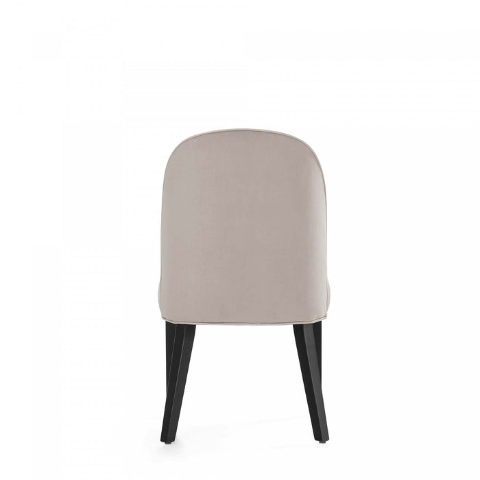 Chaise de salle a manger moderne en bois Hillman avec revetement en tissu gris clair - Lot de 4