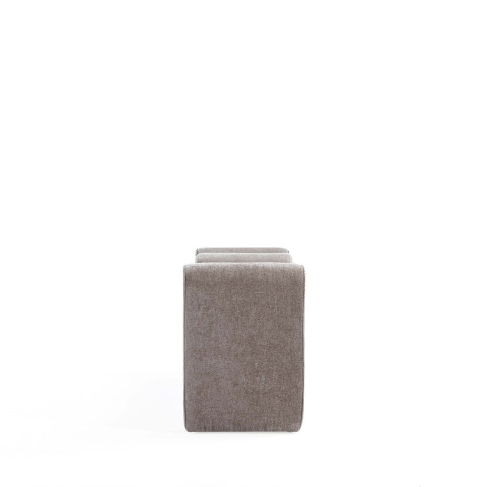 Banc d’appoint moderne glamour en chenille Concord, coloris colombe