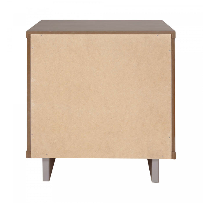 Table de nuit Granville Moderne 18\" en gris clair (1 tiroir) - Lot de 2