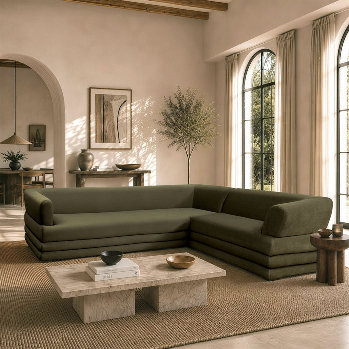 Canape d’angle moderne contemporain royal 2 pieces vert