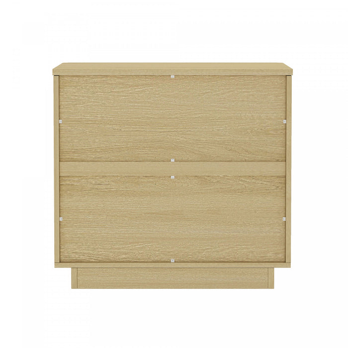 Table de nuit moderne Payton 66 cm en chene naturel (3 tiroirs)