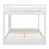 Ethan Solid Wood Queen Size Bunk Bed with Ladder, Sturdy & Space-Saving, White | Lit superpose Ethan en bois massif format Queen avec echelle, gain de place, blanc