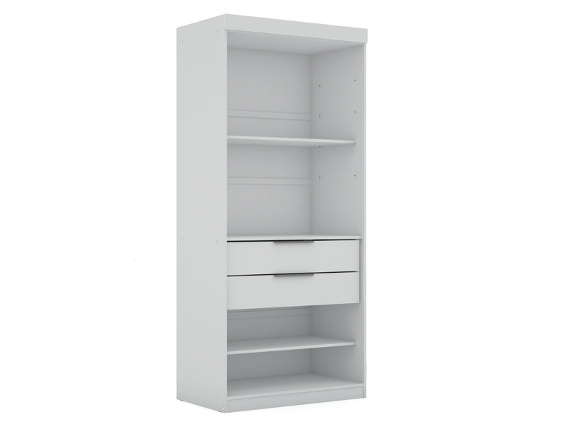 Armoire-penderie contemporaine moderne Mulberry 13 pieces en blanc