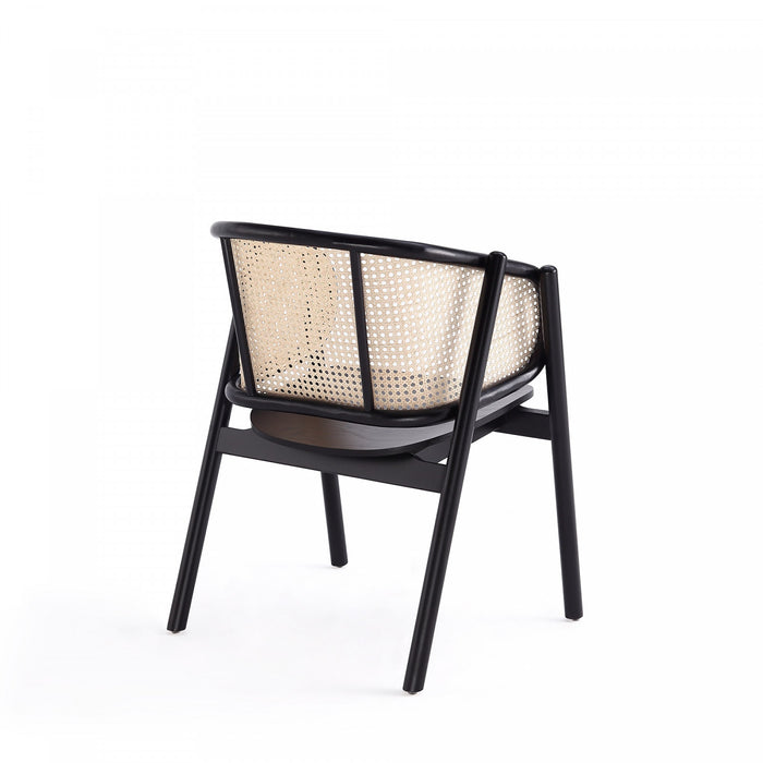 Fauteuil d’appoint en bois style industriel chic Versailles en noir et naturel - Lot de 2