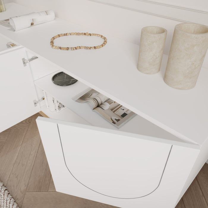 Meuble pour téléviseur Nauraa Nordika de 70,85 po - blanc