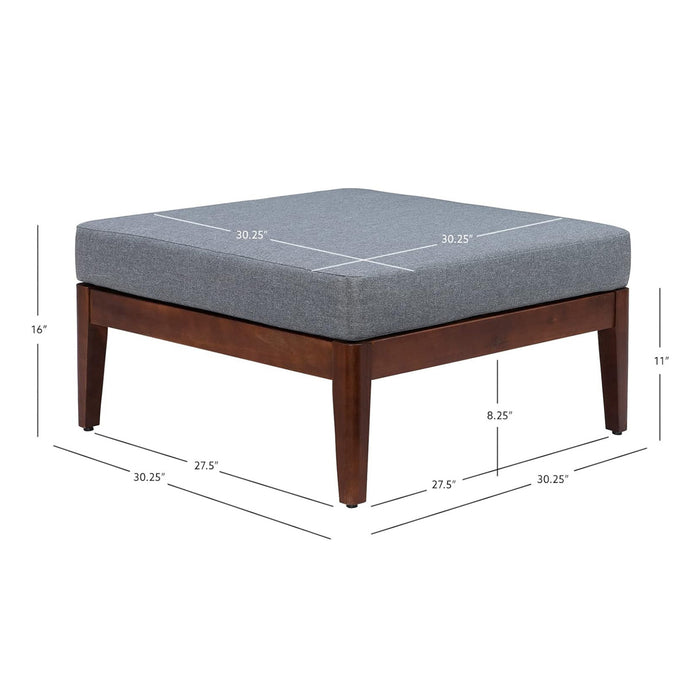 Pouf de terrasse Summerlyn en tissu pour l’intérieur et l’extérieur - noyer