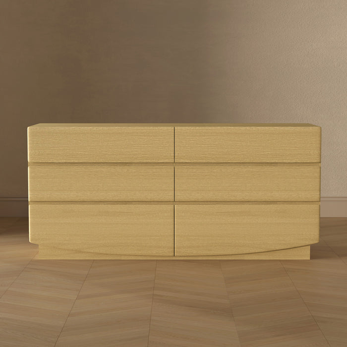 Commode contemporaine Ardea 72\" en chene naturel (6 tiroirs)