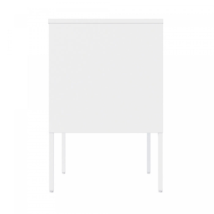 Armoire d’appoint moderne Ava 24\" en metal, blanc