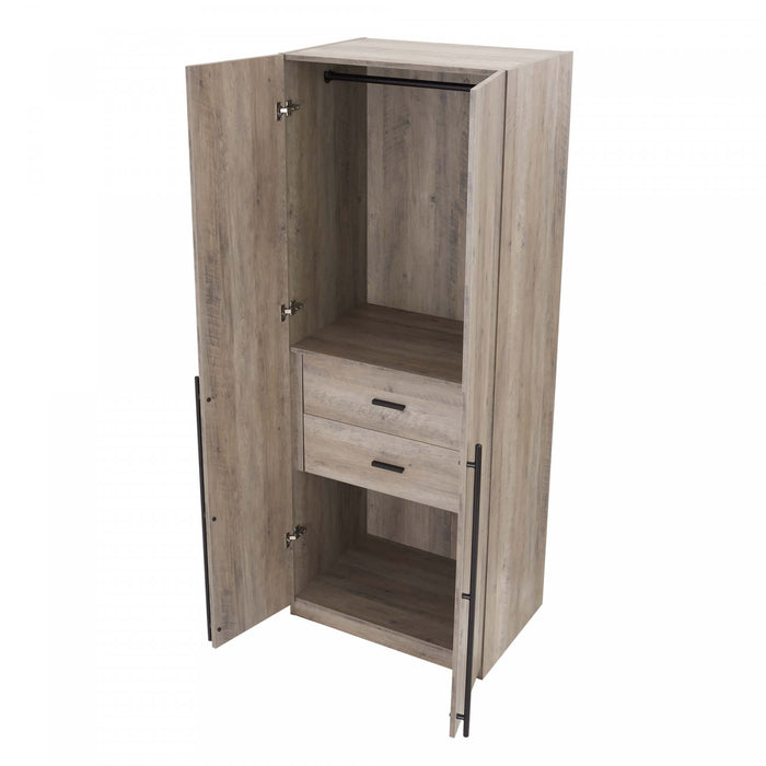 Armoire Lee Modern 32\" en gris rustique - Ensemble de 2