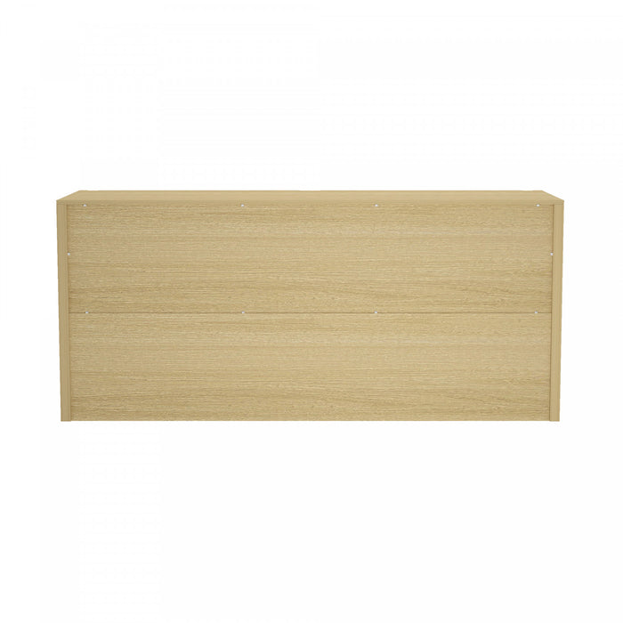 Commode moderne Linda 72\" en chene naturel (6 tiroirs)