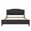 Benson Full Size Solid Wood Platform Bed with Stylish Headboard, Black | Lit plateforme Benson en bois massif format Full avec tete de lit elegante, noir