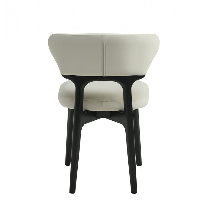 Susie Chaises De Salle A Manger En Bois, Lot De 2, Chaises Laterales Tapisees En Tissu Avec Pieds En Bois, Beige