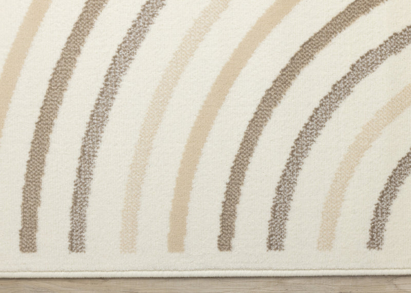 Tapis Florence a motifs de lignes courbes creme, beige et brun, 2'7\" x 4'11\"