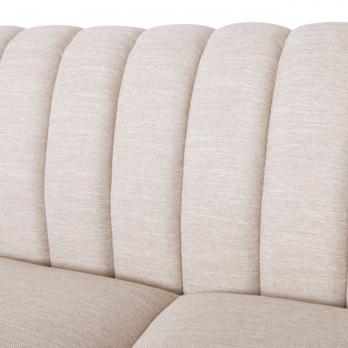 Sofa De Format Condo Taylor De 84,5 Po, Tissu aspect lin, Pattes En Bois - Beige Blanc