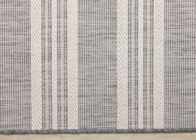 Tapis Jackson a rayures creme taupe, 5'3\" x 7'7\"