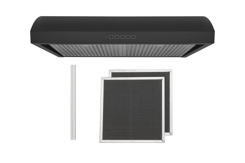 Hotte de cuisine sous-meuble convertible Hauslane Chef 30 pouces noire