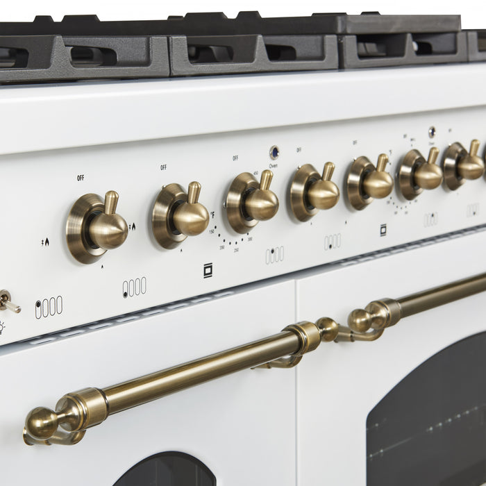 Cuisiniere a gaz Antico de 48\",blanc, avec double four – FFSGS6219-48BLK