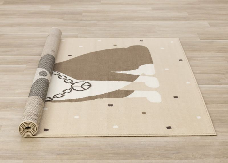Carpette Forte à motif de chien confiant pour enfants - 3 pi 11 po x 5 pi 7 po