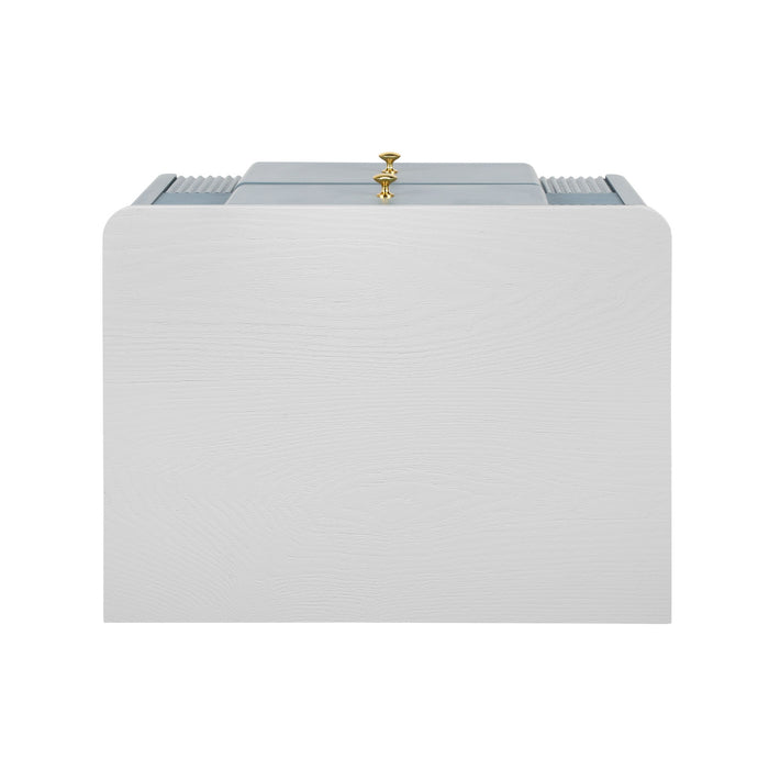 Lila Table de Nuit Moderne avec Tiroirs de Rangement et Poignees Metalliques, Bleu