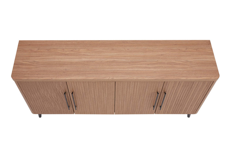 Buffet Jodie mi-siecle moderne a cannelures de 165 cm en erable