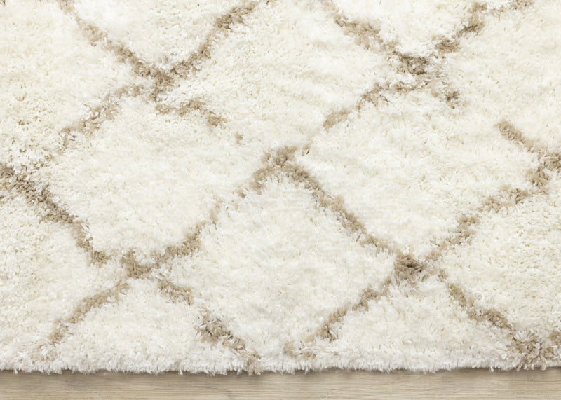 Tapis Taylor creme en treillis marron, 6'7\" x 9'6\"