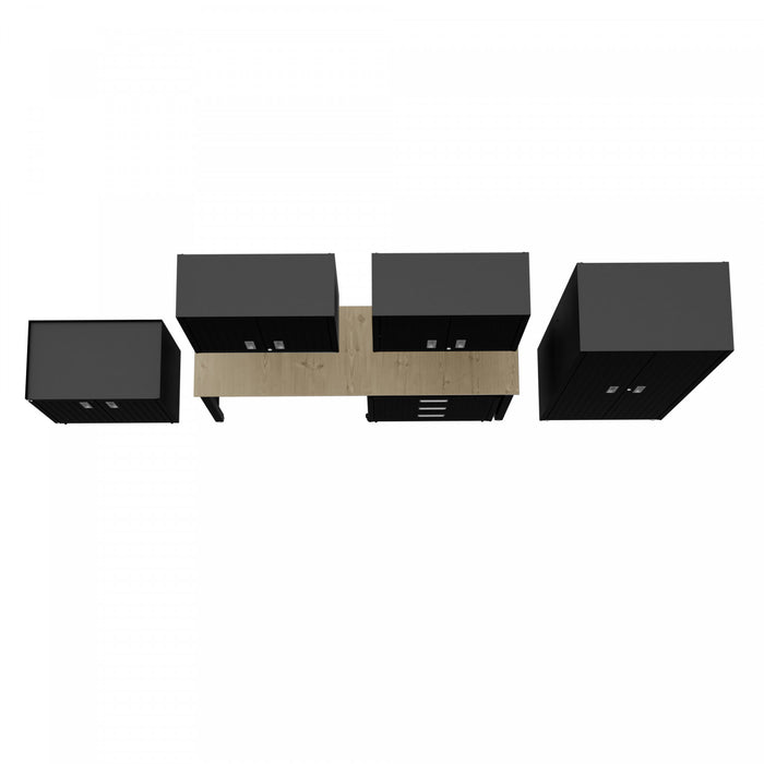 Ensemble de garage moderne Fortress 6 pieces en gris charbon