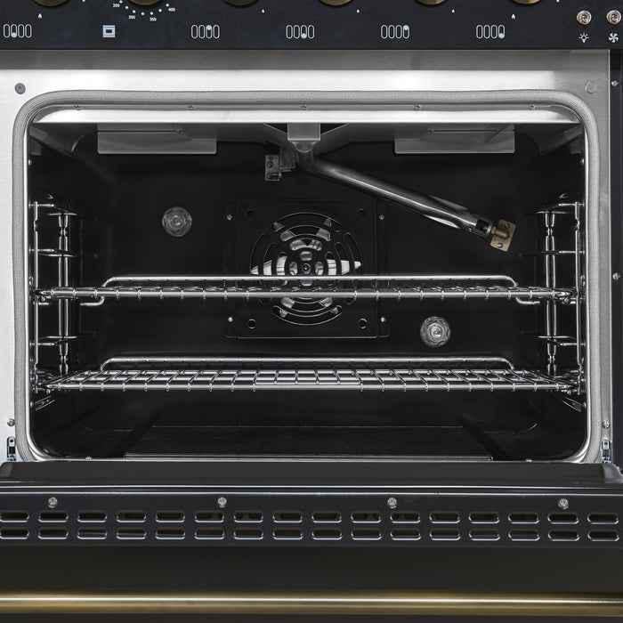 Cuisiniere a gaz Antico de 48\", noire,avec double four – FFSGS6219-48BLK