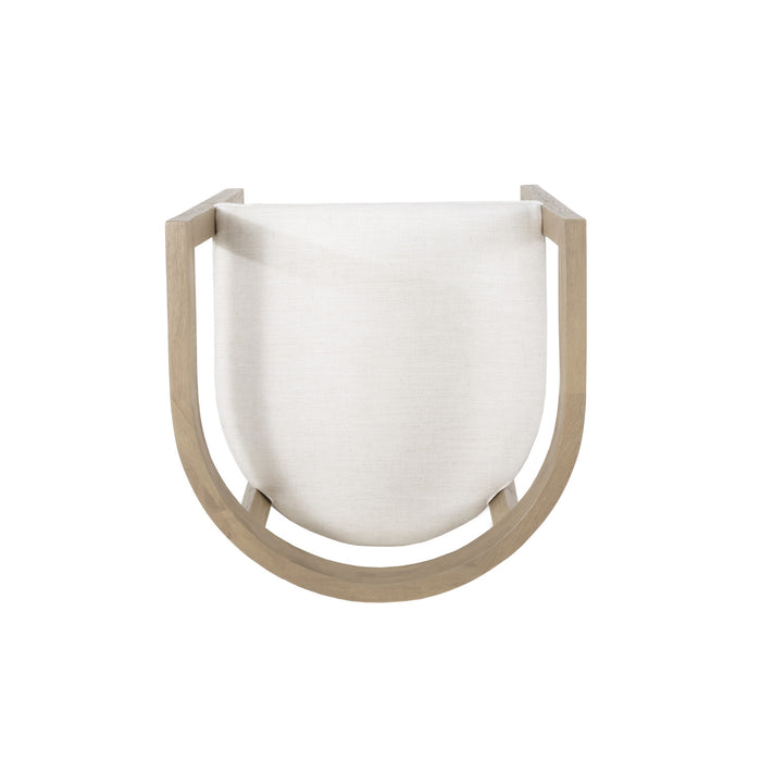 Ensemble De 2 Fauteuils De Salle À Manger Tina Avec Revêtement En Tissu, Dossier Ouvert - Beige