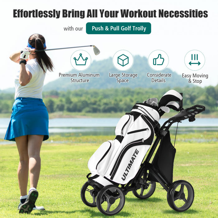 Chariot De Golf 4 Roues Goplus