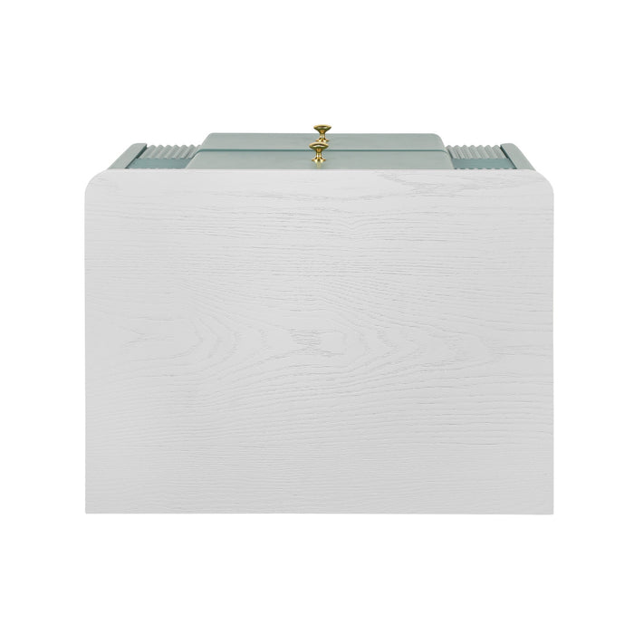 Lila Table de Nuit Moderne avec Tiroirs de Rangement et Poignees Metalliques, Vert