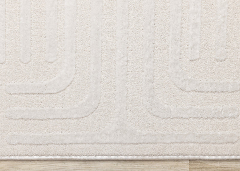 Tapis a motifs de treillis orientaux creme beige Leonardo, 6'7\" x 9'6\"